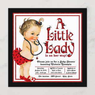 Red Ladybug Baby Shower Invitation