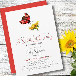 Red Ladybug Baby Shower, Sweet Little Lady Invitation