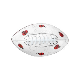 Red Ladybug Beetle Insect Lover Black Hearts Football