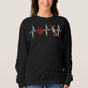 Red Ladybug Brown Chihuahua Heartbeat Dog Sweatshirt