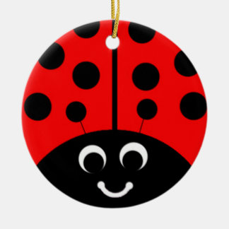 red ladybug ceramic tree decoration