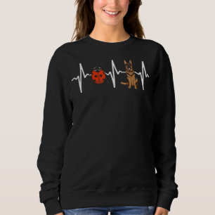 Red Ladybug German Shepherd Heartbeat Dog Sweatshirt