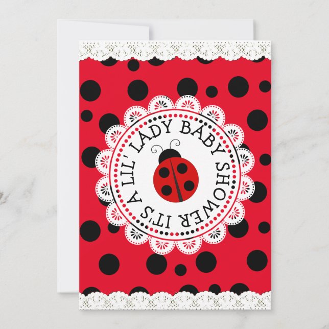 Red Ladybug Girl's Baby Shower Invitation (Front)