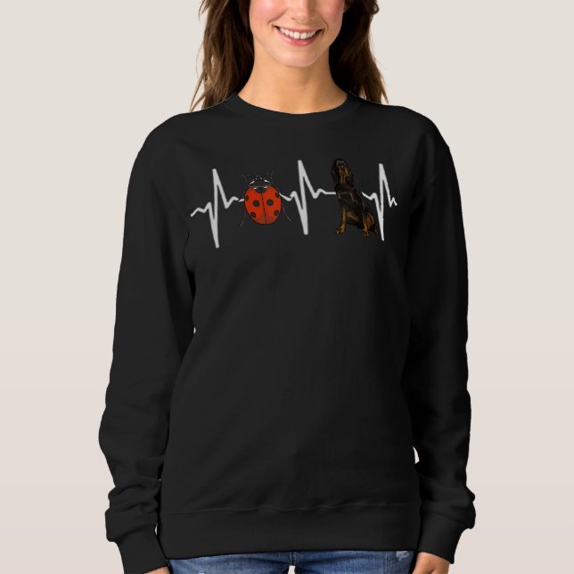 Red Ladybug Gordon Setter Heartbeat Dog Sweatshirt (Front)