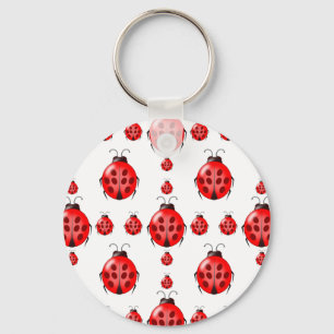 Red Ladybug Pattern Key Ring