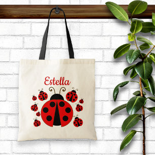Red Ladybug Personalised Tote Bag