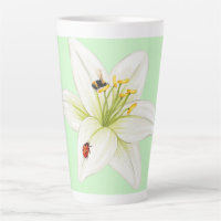 Red Ladybug pink Lily Flower custom name kid girl