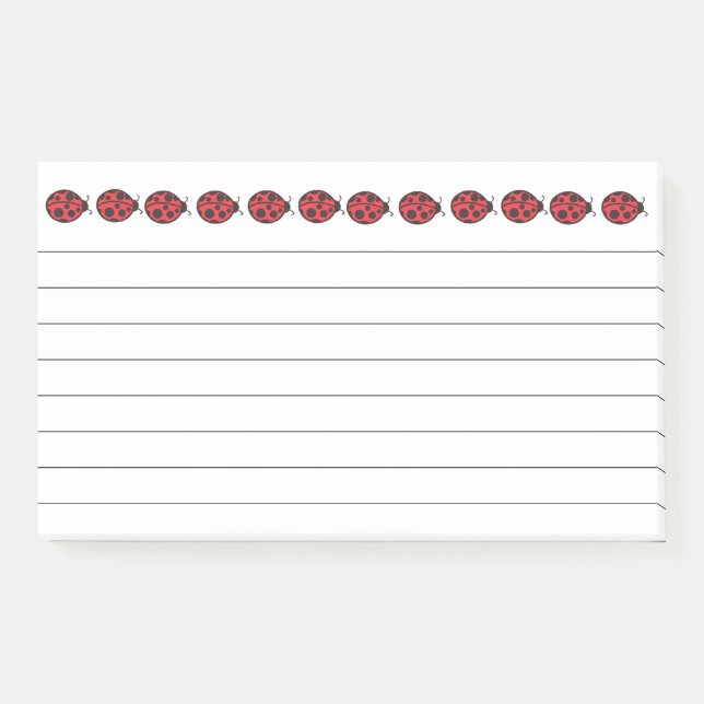  Red Ladybug Post It Notes (Front)
