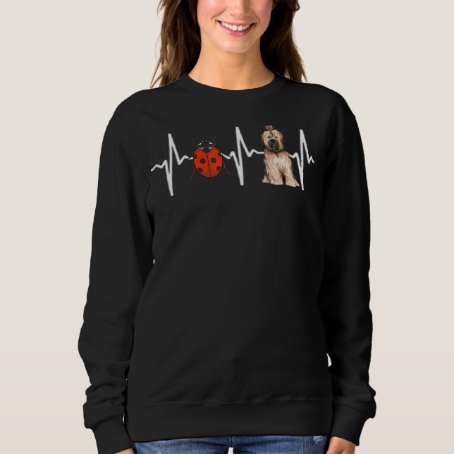 Red Ladybug Tibetan Terrier Heartbeat Dog Sweatshirt (Front)