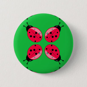 Red Ladybugs 6 Cm Round Badge