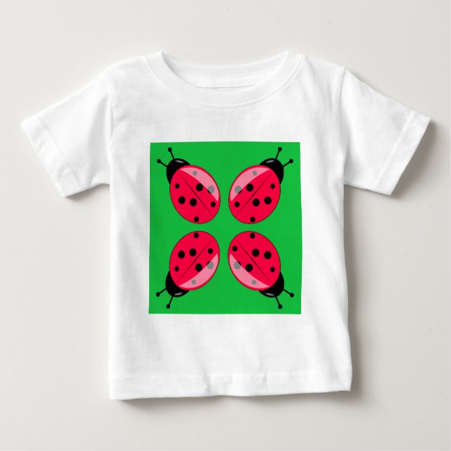 Red Ladybugs Baby T-Shirt (Front)