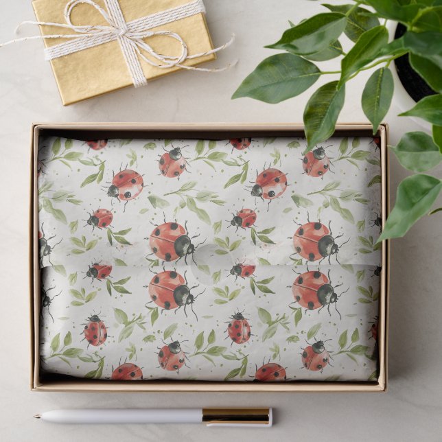 Red Ladybugs Birthday Tissue Paper (Gift)