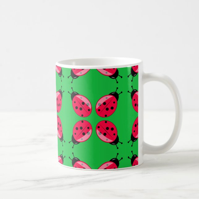 Red Ladybugs Coffee Mug (Right)