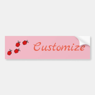Red Ladybugs Crawling Thunder_Cove Bumper Sticker