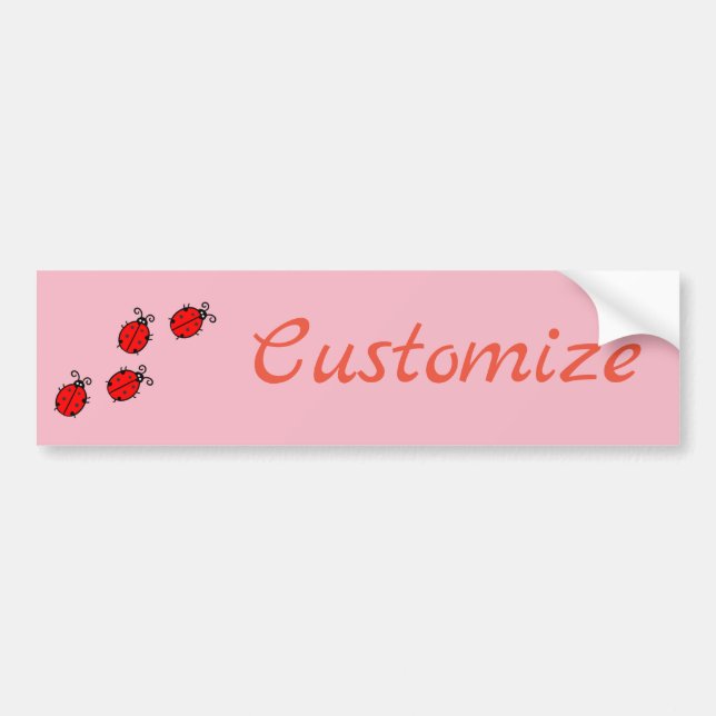 Red Ladybugs Crawling Thunder_Cove Bumper Sticker (Front)