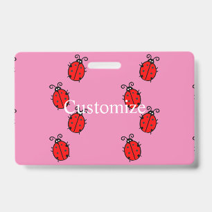 Red Ladybugs Crawling Thunder_Cove ID Badge