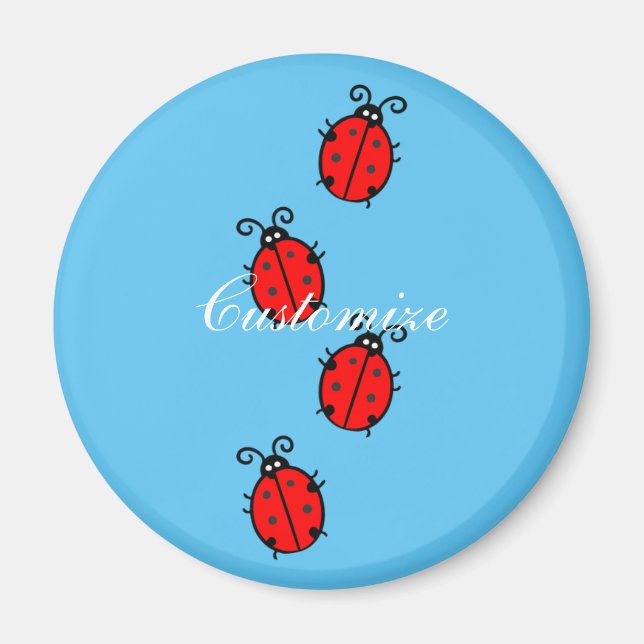 Red Ladybugs Crawling Thunder_Cove Magnet (Front)