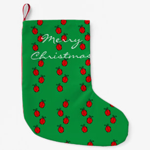 Red Ladybugs Crawling Thunder_Cove Small Christmas Stocking