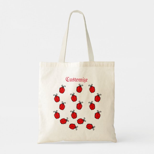 Red Ladybugs Crawling Thunder_Cove Tote Bag (Back)