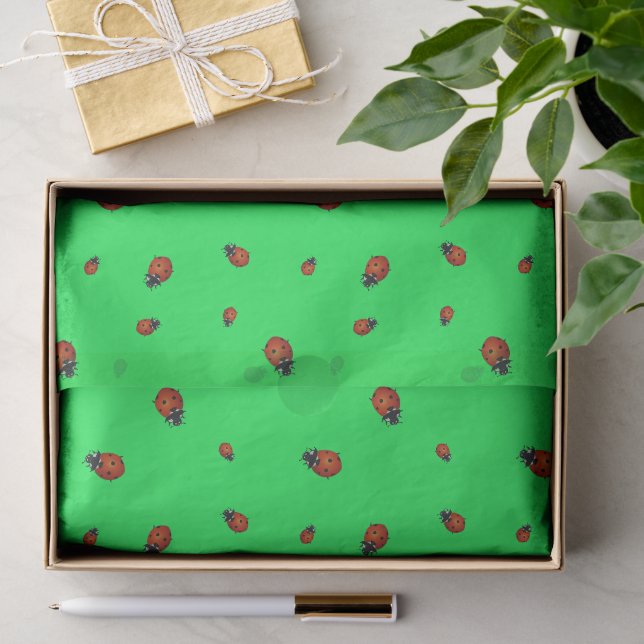 Red Ladybugs Lady Beetles Tissue Paper (Gift)