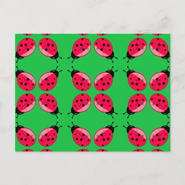 Red Ladybugs Postcard (Front)