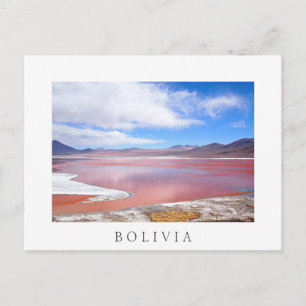 Red Lagoon, Laguna Colorada Bolivia white postcard