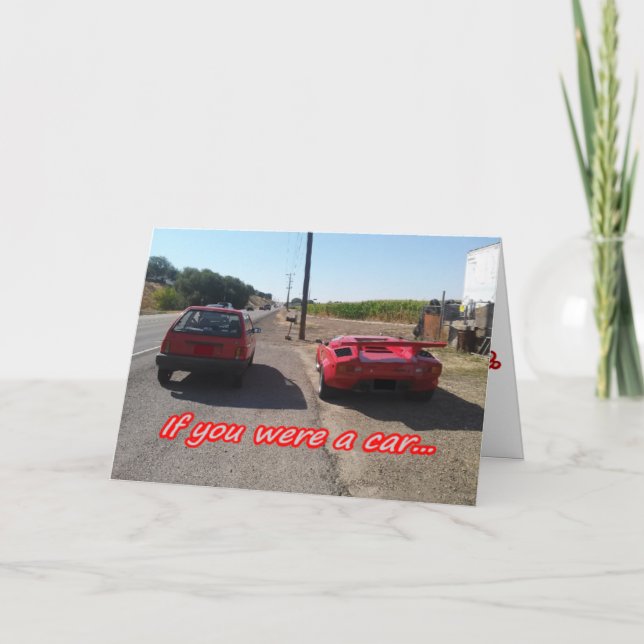 Red Lamborghini greeting card - encouragement (Front)
