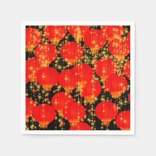 Red Lantern Sky Napkin (Front)