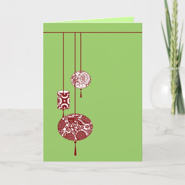 Red Lanterns Christmas Card (Front)
