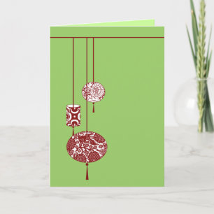 Red Lanterns Christmas Card