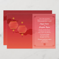 Red Lanterns Traditional Chinese Wedding Invites
