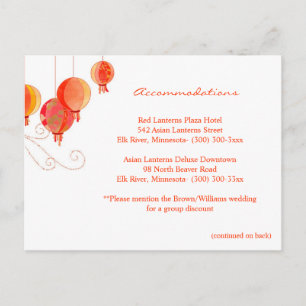 Red Lanterns Wedding Accommodations & Directions Postcard