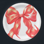 Red Large Bow Elegant  Paper Plate<br><div class="desc">Elegant Red Large Bow Paper Plates</div>