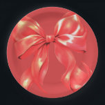 Red Large Bow Elegant  Paper Plate<br><div class="desc">Elegant Red Large Bow Paper Plates</div>