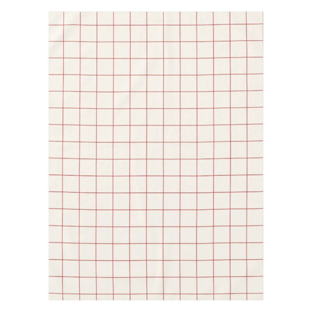 Red Large Grid Check Tablecloth (Front)