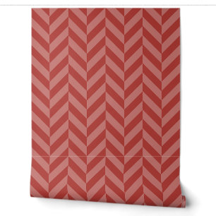 Red Large Herringbone Weave Wallpaper