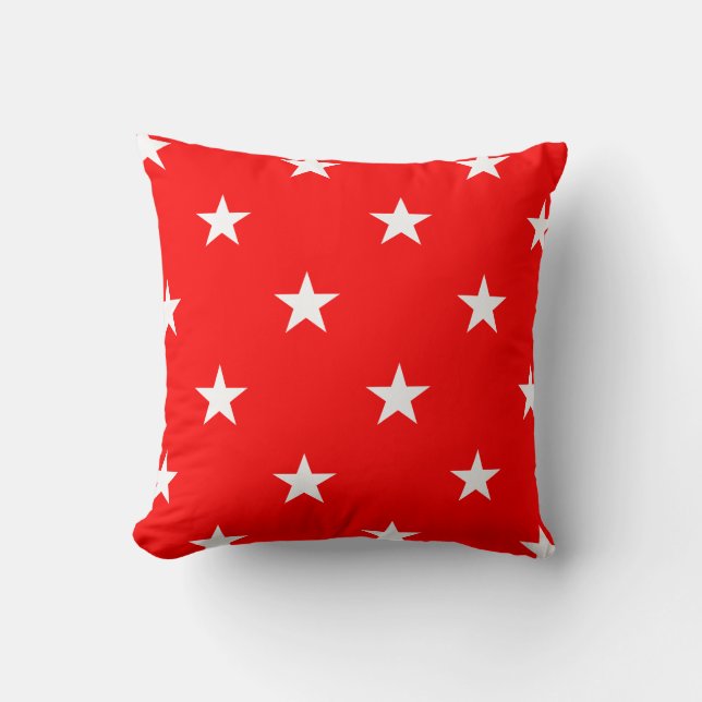 Red Large Stars Pillow (Front)
