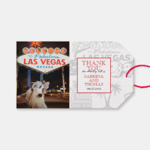 Red Las Vegas Wedding Photo Gift Tags