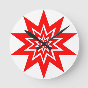Red Laser Starburst Wall Clock