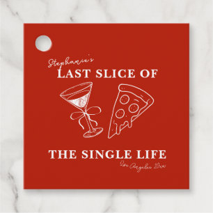 Red Last Slice of the Single Life Bachelorette Favour Tags