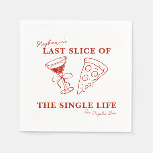 Red Last Slice of the Single Life Bachelorette Napkin
