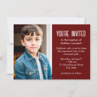 Red Latter-day Saint Child Photo Baptism