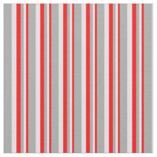 Red, Lavender & Dark Grey Coloured Stripes Pattern Fabric