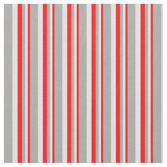 Red, Lavender & Dark Grey Coloured Stripes Pattern Fabric (Close Up)