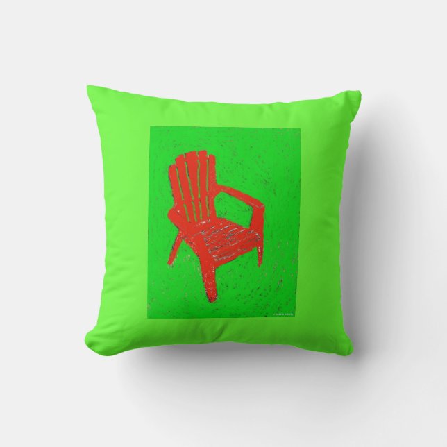 Red Lawn Chair MoJo Pillow (Front)