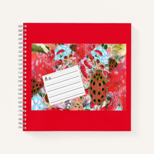 Red Laybug ABC Lettering Worksheet  Notebook