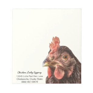 Red Laying Hen Chicken Photo Notepad