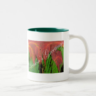 Red Leaf & Fern Christmas Mug