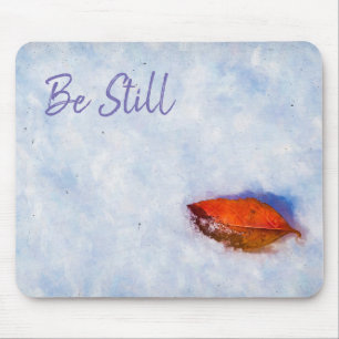 Red Leaf in Winter Photo Art Mouse Pad