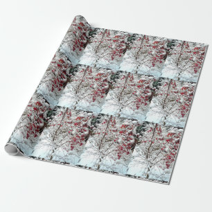 RED LEAF SNOW WRAPPING PAPER